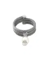 Diamond Select Cuts 0.04 Ct. Tw. Diamond & 5.5-6.5mm Pearl Silver Ring