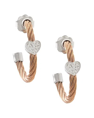 Diamond Select Cuts 0.04 Ct. Tw. Diamond Silver Earrings In Gold