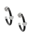 Diamond Select Cuts 0.04 Ct. Tw. Diamond Silver Earrings In Black