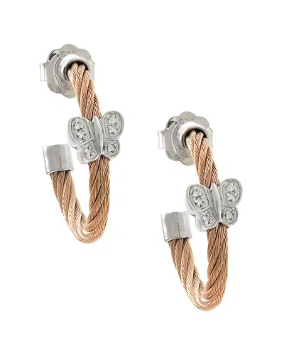 Diamond Select Cuts 0.04 Ct. Tw. Diamond Silver Earrings In Gold