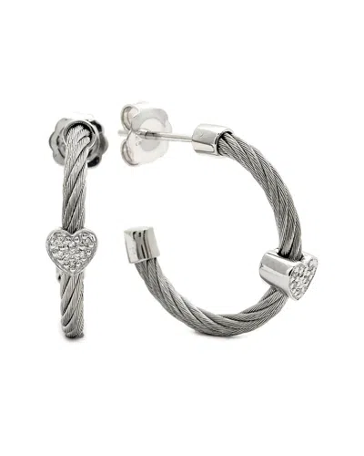DIAMOND SELECT CUTS 0.04 CT. TW. DIAMOND SILVER EARRINGS