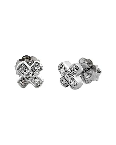 Diamond Select Cuts 0.04 Ct. Tw. Diamond Silver Earrings In Metallic
