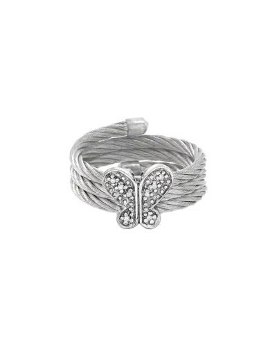 Diamond Select Cuts 0.04 Ct. Tw. Diamond Silver Ring In Metallic