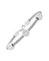 Diamond Select Cuts 0.05 Ct. Tw. Diamond Silver Bangle In Metallic