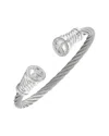 Diamond Select Cuts 0.05 Ct. Tw. Diamond Silver Bangle In Metallic