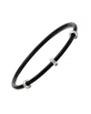 Diamond Select Cuts 0.05 Ct. Tw. Diamond Silver Bangle In Black