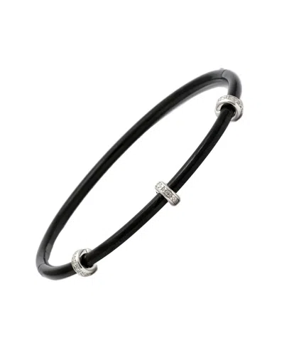 Diamond Select Cuts 0.05 Ct. Tw. Diamond Silver Bangle In Black