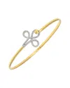 Diamond Select Cuts 0.05 Ct. Tw. Diamond Silver Bangle In Gold