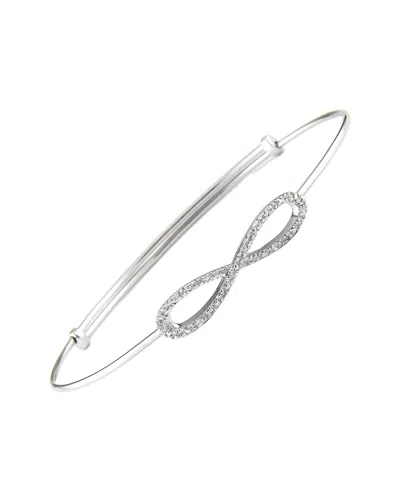 Diamond Select Cuts 0.06 Ct. Tw. Diamond Silver Bangle In Metallic
