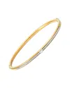 Diamond Select Cuts 0.09 Ct. Tw. Diamond Silver Bangle In Gold