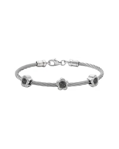 DIAMOND SELECT CUTS 0.10 CT. TW. DIAMOND SILVER BANGLE