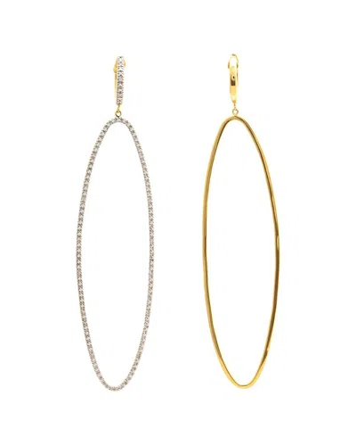Diamond Select Cuts 0.10 Ct. Tw. Diamond Silver Earrings In Gold