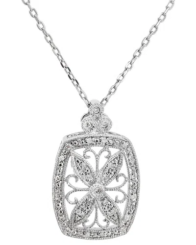 Diamond Select Cuts 0.10 Ct. Tw. Diamond Silver Necklace In Metallic
