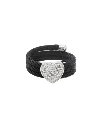 Diamond Select Cuts 0.10 Ct. Tw. Diamond Silver Ring In Black