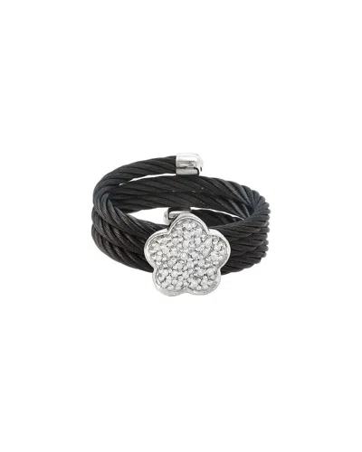 Diamond Select Cuts 0.10 Ct. Tw. Diamond Silver Ring In Black