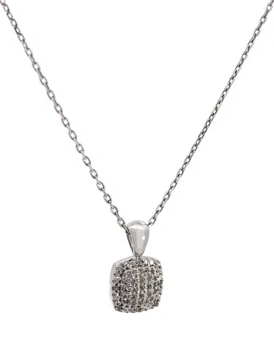 Diamond Select Cuts 0.16 Ct. Tw. Diamond & White Topaz Silver Necklace In Metallic