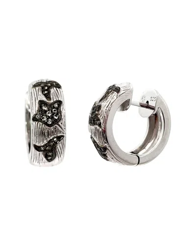 DIAMOND SELECT CUTS 0.18 CT. TW. DIAMOND & WHITE TOPAZ SILVER EARRINGS