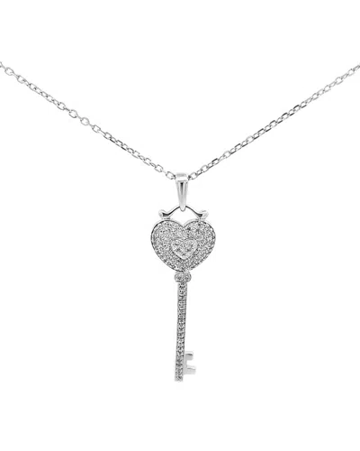 DIAMOND SELECT CUTS 0.50 CT. TW. DIAMOND & WHITE TOPAZ SILVER NECKLACE