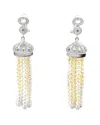 Diamond Select Cuts 0.60 Ct. Tw. Diamond & 2mm Pearl Silver Earrings In Gold