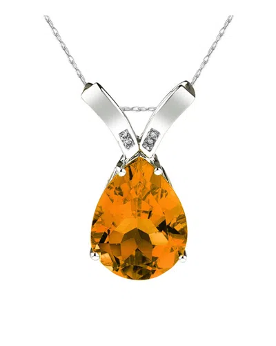 Diamond Select Cuts 10k 10.28 Ct. Tw. Diamond & Citrine Necklace