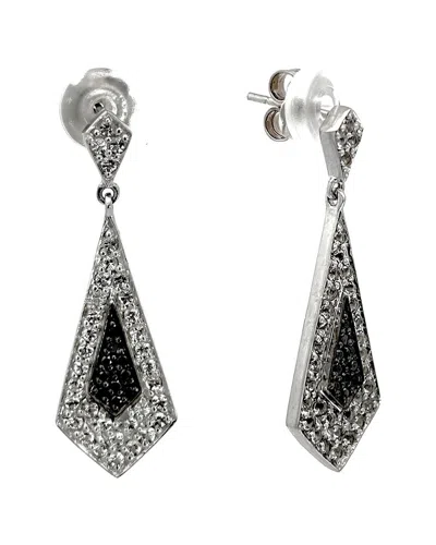 Diamond Select Cuts 1.36 Ct. Tw. Diamond & White Topaz Silver Earrings In Metallic