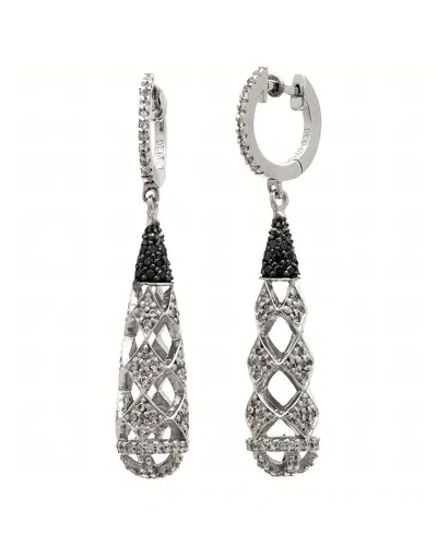 DIAMOND SELECT CUTS 1.36 CT. TW. DIAMOND & WHITE TOPAZ SILVER EARRINGS
