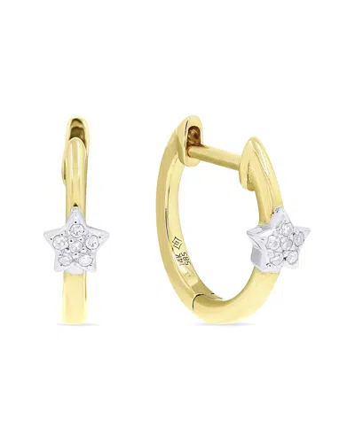 Diamond Select Cuts 14k 0.03 Ct. Tw. Diamond Hoops In Gold
