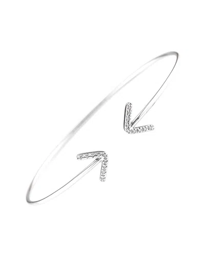 Diamond Select Cuts 14k 0.05 Ct. Tw. Diamond Bangle In Silver