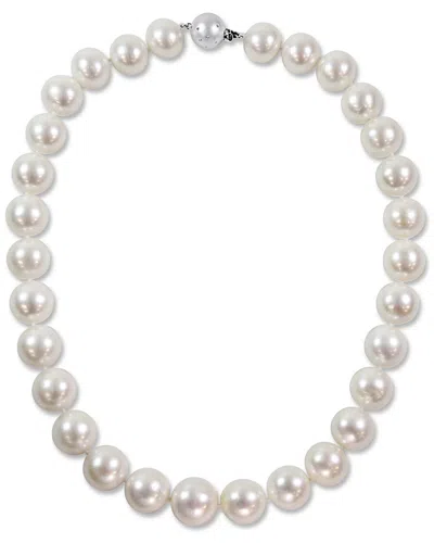 Diamond Select Cuts 14k 0.06 Ct. Tw. Diamond 13.5-15mm Pearl Necklace In Neutral