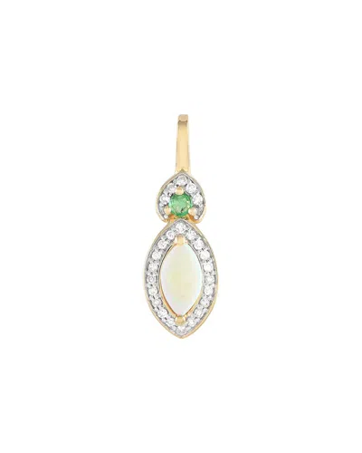 Diamond Select Cuts 14k 0.07 Ct. Tw. Diamond & Gemstone Pendant In Gold