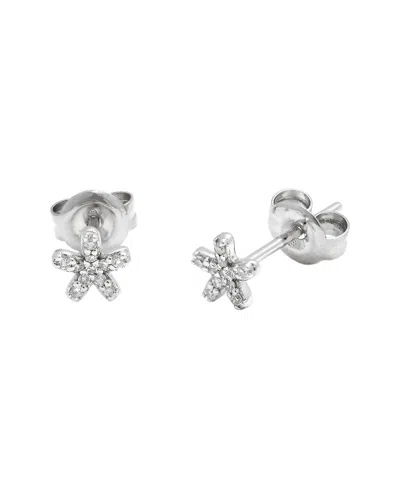 Diamond Select Cuts 14k 0.07 Ct. Tw. Diamond Petite Earrings In Gray