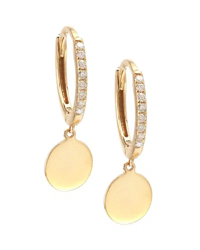 Diamond Select Cuts 14k Diamond Disc Mini Hoops