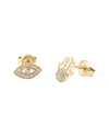 Diamond Select Cuts 14k 0.09 Ct. Tw. Diamond Hand & Eye Earrings