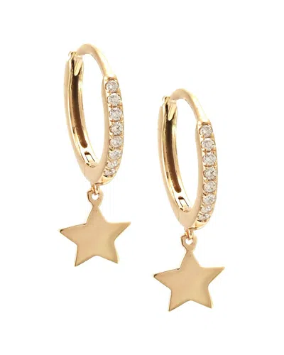 Diamond Select Cuts 14k Diamond Star Mini Hoops
