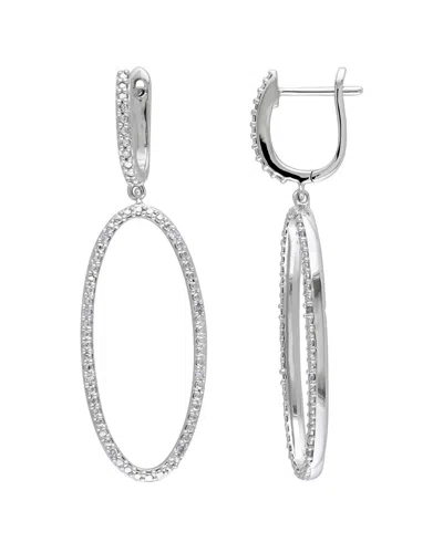 Diamond Select Cuts 14k 0.10 Ct. Tw. Diamond Drop Earrings In Silver