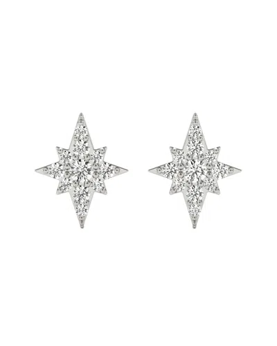 Diamond Select Cuts 14k 0.11 Ct. Tw. Diamond Earrings In Silver