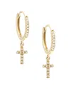 Diamond Select Cuts 14k 0.12 Ct. Tw. Diamond Cross Mini Hoops