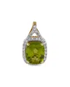 Diamond Select Cuts 14k 0.13 Ct. Tw. Diamond & Peridot Pendant In Gold