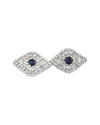 Diamond Select Cuts 14k 0.13 Ct. Tw. Diamond & Sapphire Evil Eye Earrings