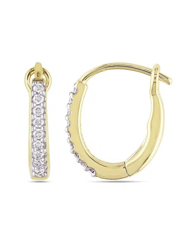 Diamond Select Cuts 14k 0.14 Ct. Tw. Diamond Hoops In Burgundy