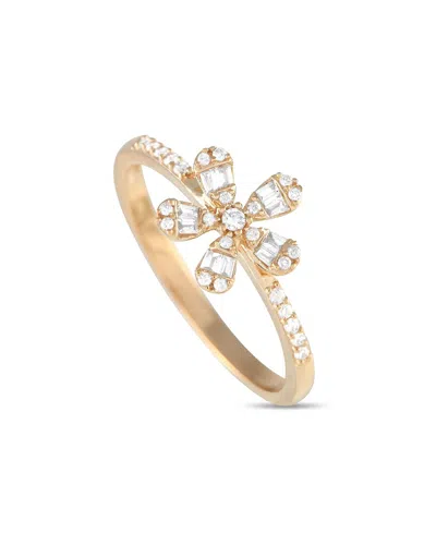 Diamond Select Cuts 14k 0.20 Ct. Tw. Diamond Flower Ring In Gold