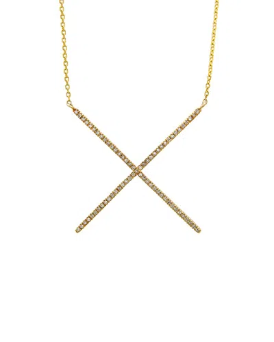 Diamond Select Cuts 14k 0.20 Ct. Tw. Diamond X Necklace In Gold