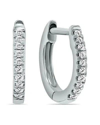 Diamond Select Cuts 14k 0.25 Ct. Tw. Diamond Hoop Earrings In Silver