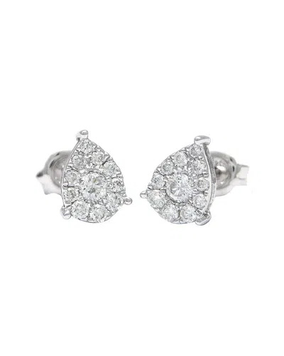 Diamond Select Cuts 14k 0.50 Ct. Tw. Diamond Almond Studs In Silver