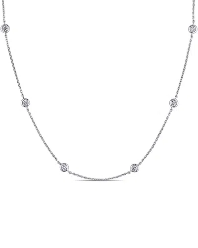 Diamond Select Cuts 14k 0.50 Ct. Tw. Diamond Station Necklace In Silver