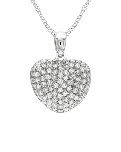 Diamond Select Cuts 14k 0.51 Ct. Tw. Diamond Heart Necklace In Silver