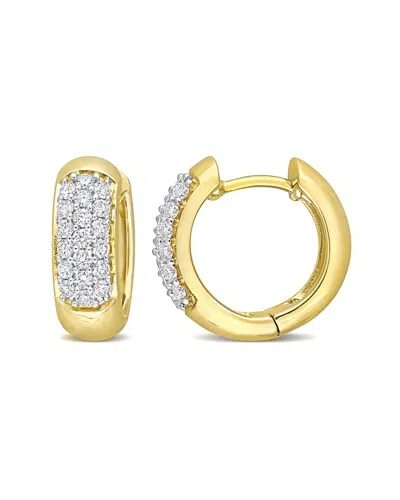 Diamond Select Cuts 14k 0.57 Ct. Tw. Diamond Studded Huggie Earrings In Gold