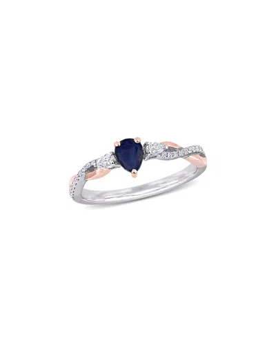 DIAMOND SELECT CUTS 14K 0.59 CT. TW. DIAMOND & BLUE SAPPHIRE RING
