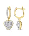 Diamond Select Cuts 14k 0.60 Ct. Tw. Diamond Heart Halo Cuff Earrings