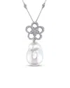 Diamond Select Cuts 14k 0.63 Ct. Tw. Diamond & 16-17mm Pearl Pendant Necklace